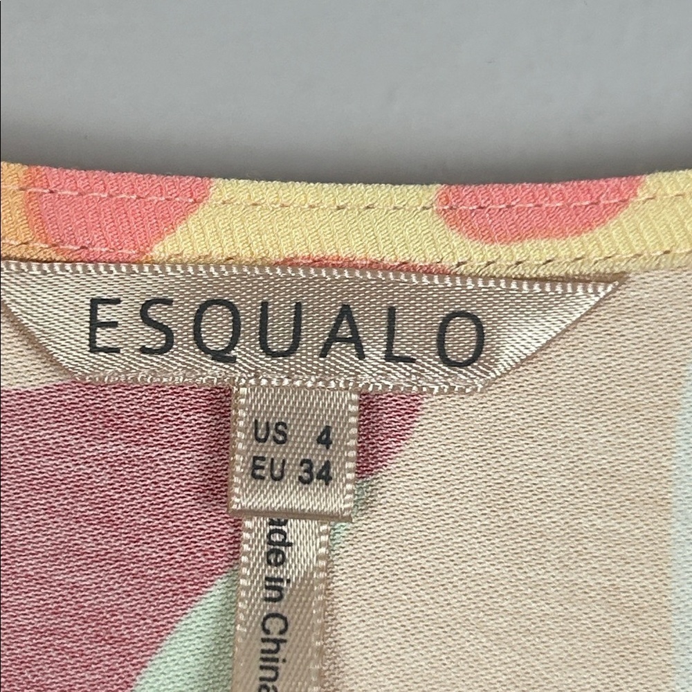 Esqualo Heat Wave Boho Retro Colourful Balloon Sleeve Blouse Size 4 Pink Orange - Picture 7 of 14